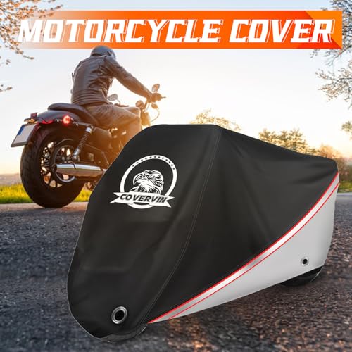 Motorcycle Cover Waterproof for Cruisers Bikes 96" Silver