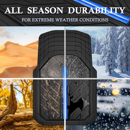 Metal Medium Rubber Floor Mats for Car Heavy Duty Car Mats All Weather (4 Count)