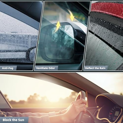 4PCS in Channel Window Visors Rain Guards for Jeep Compass 2017 (4 Count)