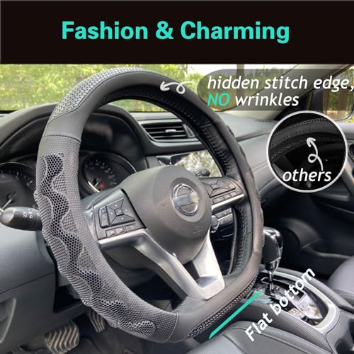 D Shaped 14 Inch Small Steering Wheel Cover Great Grip