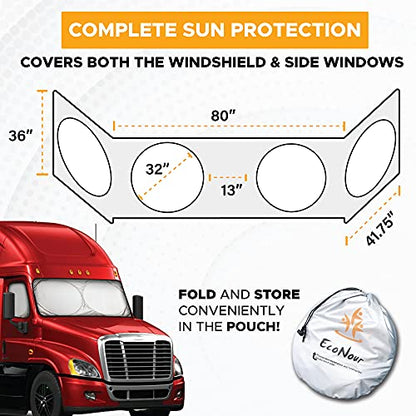 Windshield Sun Shade for Semi Truck Windshield