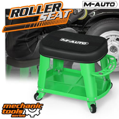 Heavy Duty Garage Rolling Work Seat 300LBS Capacity Mechanics Stool with Wheels