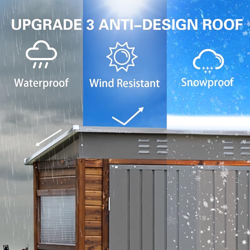 5x3 FT Outdoor Lean to Shed with Windows
