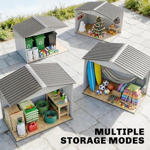 7' x 4' Outdoor Storage Shed Garden Tool Metal Shed White