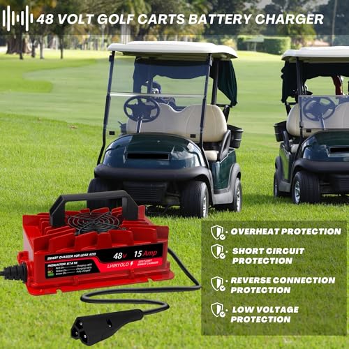 48V Golf Carts Battery Charger for 15 AMP EZGO RXV & TXT