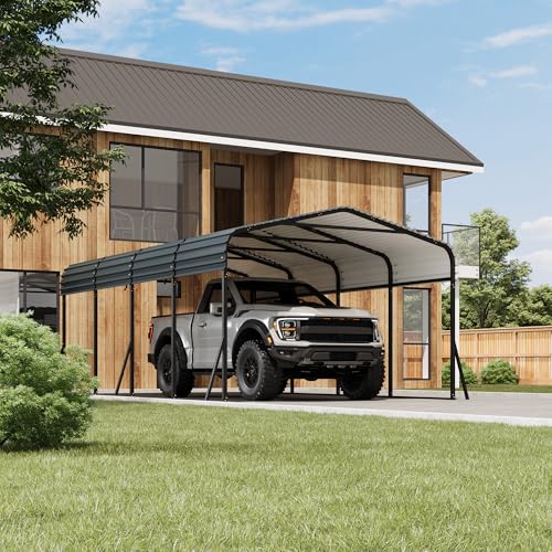 12 x 20 FT Metal Carport with Galvanized Steel Roof