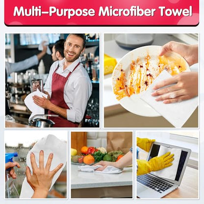 White Microfiber Cleaning Cloth (50 Count)