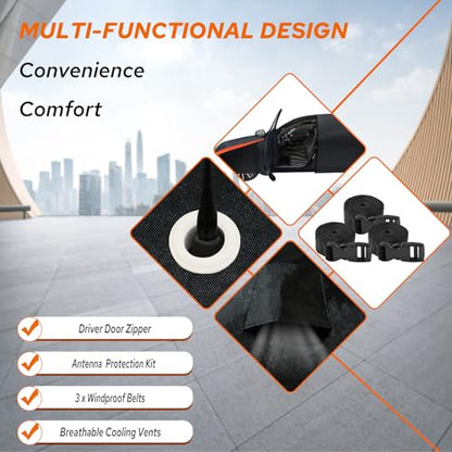 Car Cover Soft Cotton Lining Compatible with Jeep Wrangler 4 Door