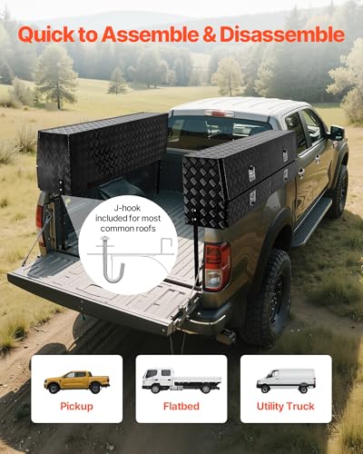 Truck Tool Box 72 x 21 x 13 Aluminum Storage Box with Two Drawers