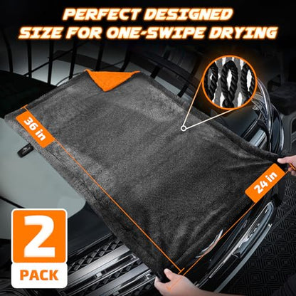 2 Pack 1200 GSM Car Drying Towels