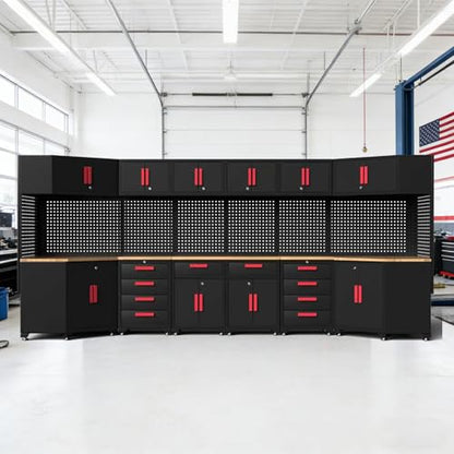 2Pcs Corner Garage Storage Cabinet System
