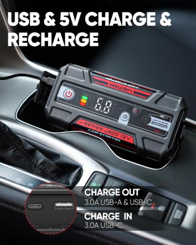 J400 Portable Jump Starter for Upto 8.0L Gas & 6.0L Diesel Engines