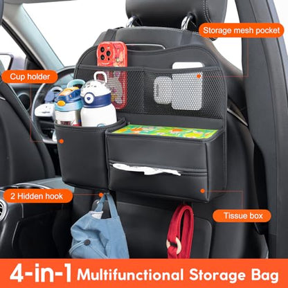 Multifunctional Car Seat Back Organizer with Large Tissue Box Holder
