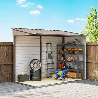 4.6' x 9' Steel Outdoor Storage Shed Waterproof Lean