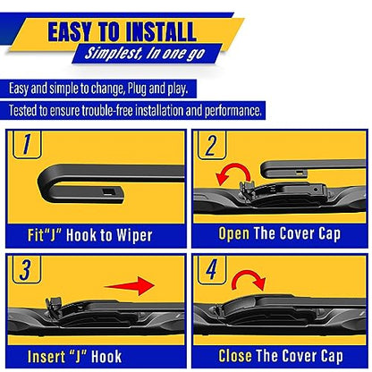 3 Wipers Fits Toyota Highlander 2008