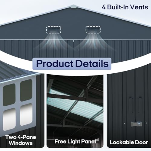 Metal Garage 13x20 FT with Skylight