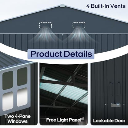 Metal Garage 13x20 FT with Skylight