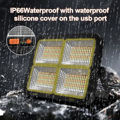 Portable LED Work Solar Light 100W 16500mAh 10000 LM with Stepless Brightness Job Site Battery Rechargeable LED Floor Light for Emergency Worklight for Hurricane