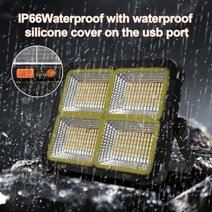 Portable LED Work Solar Light 100W 16500mAh 10000 LM with Stepless Brightness Job Site Battery Rechargeable LED Floor Light for Emergency Worklight for Hurricane