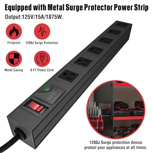 Power Tool Organizer with Charging Station Wall Mount