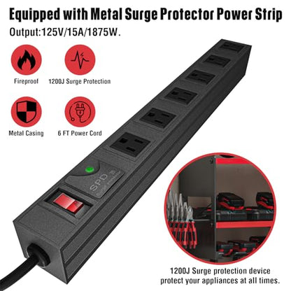 Power Tool Organizer with Charging Station Wall Mount