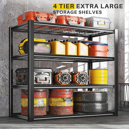 40" W Storage Shelves with Wire Mesh Panels for Garage Organization