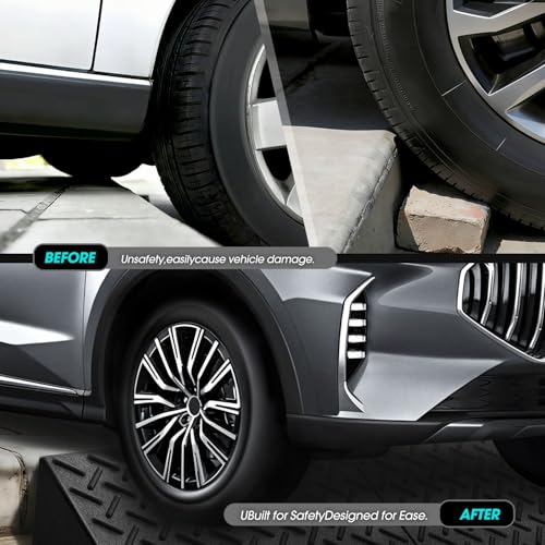 7.7" Rise Rubber Curb Ramp Heavy Duty Loading Driveway Ramp Threshold Ramp 39" W x 19.7" D x 7.7" H for Loading Dock