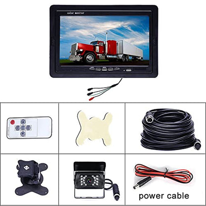 7" Backup Camera with Monitor Kit Waterproof Reverse Camera