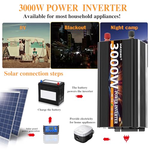 3000W Power Inverter 12V DC to AC 110V