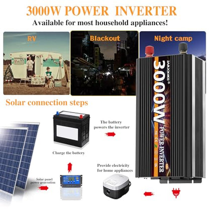 3000W Power Inverter 12V DC to AC 110V