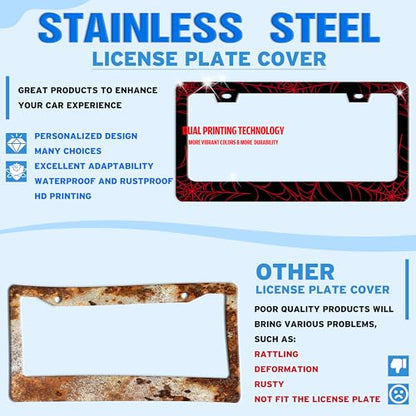 Red Spider Web License Plate Frame Funny Cobweb Gothic License Plate Holder