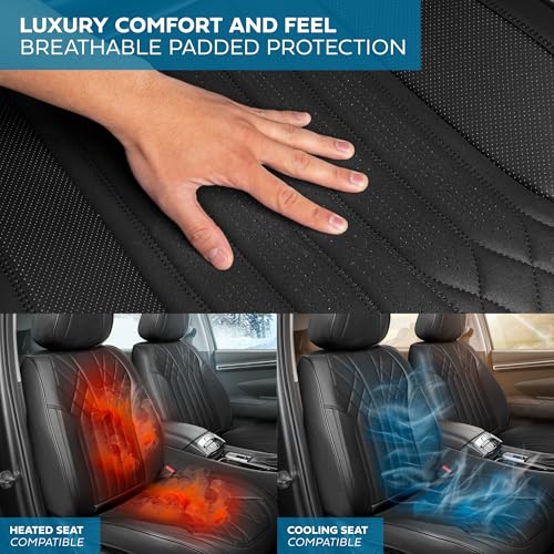 Curated Suede Diamond Leather Seat Covers for Cars & SUVs (2 Count)