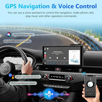W903S CarPlay Android Auto Screen with 3 Channel Dash Cam