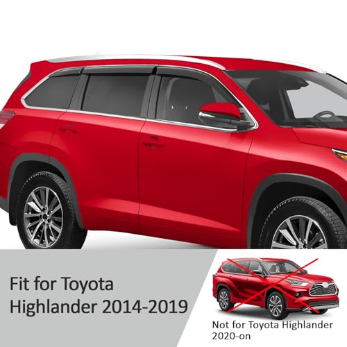 Tape on Extra Durable Rain Guards for Toyota Highlander 2014