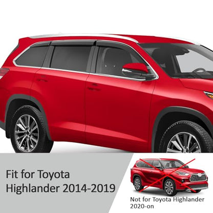 Tape on Extra Durable Rain Guards for Toyota Highlander 2014