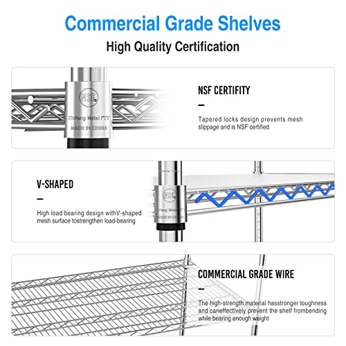 5 Tier NSF Metal Shelf Wire Shelving Unit