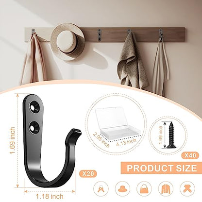 20 Pack Coat Hooks for Hanging (20 Count)
