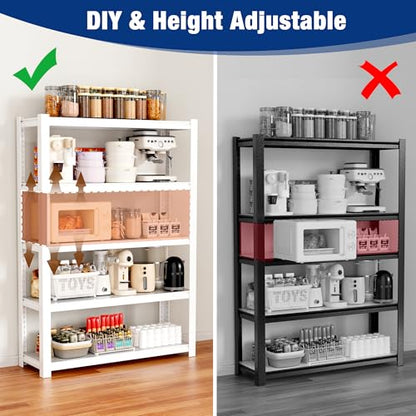 5 Tier White Shelving with Board