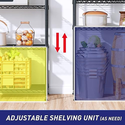 5 Tier Wire Shelving (4 Count)