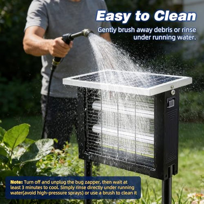 Solar Bug Zapper Outdoor for 2000 sq.ft with 13FT Extension Cord
