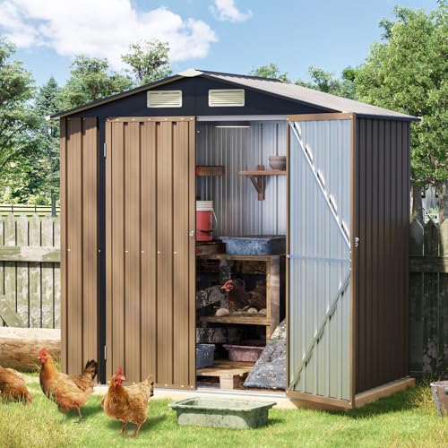4 x 6 FT Storage Shed with Floor Frame for Backyard