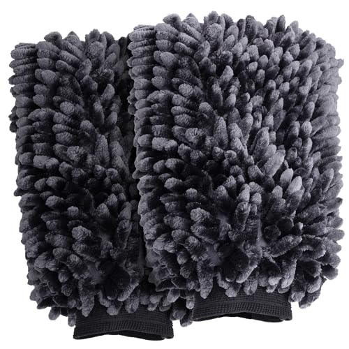Microfiber Chenille Wash Mitts for Cars (2 Count)