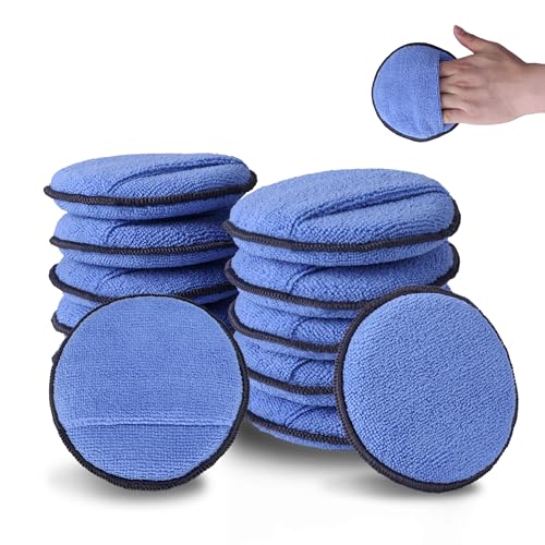 12 Pack Car Wax Applicator Pads with Finger Pocket (12 Count)