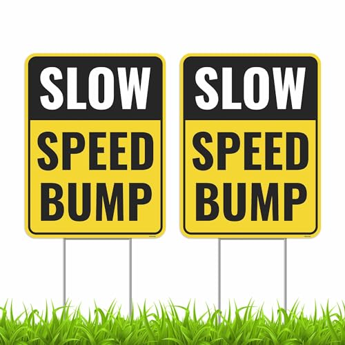2PC Speed Bump Sign with Stakes (2 Count)