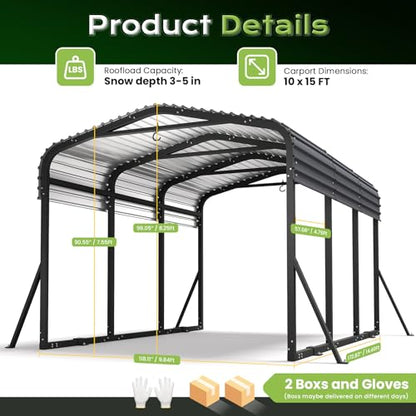 10x15FT Metal Carport
