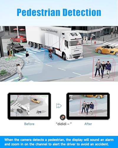 AI 4 Channel 1080P RV Backup Camera System with 10.1 Inch Touchscreen Monitor (4 Count)