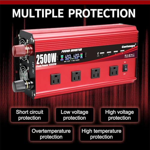 2500W Power Inverter 12V to 110V