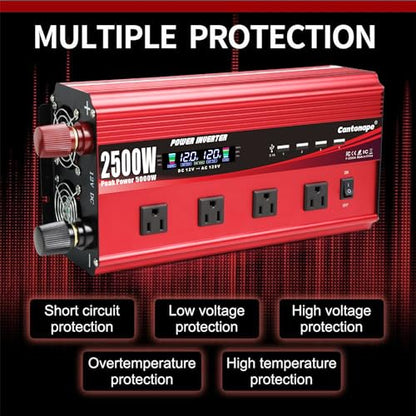 2500W Power Inverter 12V to 110V