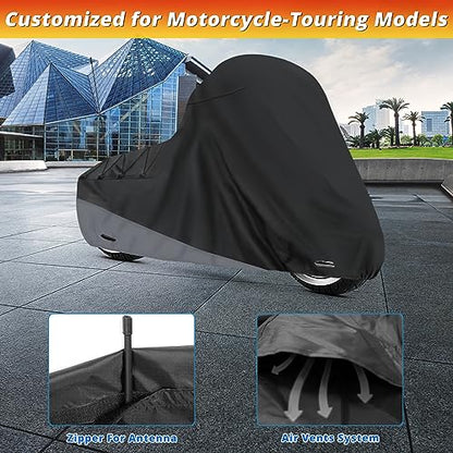Motorcycle Cover for Touring Models Outdoor All Weather Protection