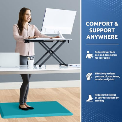 Kitchen Mat Cushioned Anti Fatigue Rug 20"x32" Water Resistant Non Slip Standing and Comfort Desk